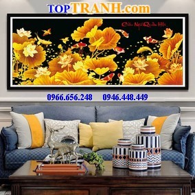 Tranh thêu kín cửu ngư quần hội
